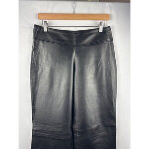 Black Leather Flared Pants Womens